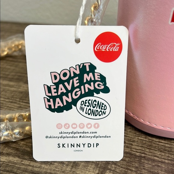 Coca-Cola Skinnydip | Pink Iridescent Cherry 🍒 Coke Can Crossbody Bag w/ Wallet - Picture 3 of 11